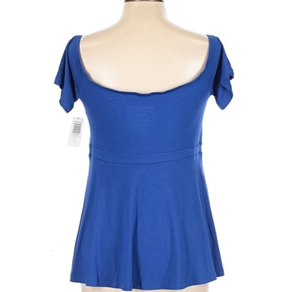 NWT Torrid Size 0 Tie-Front Off-Shoulder Top - Picture 2 of 7